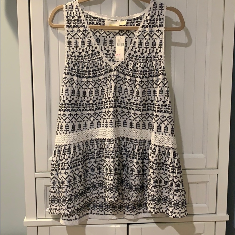 Anthropologie Maeve Cammie embroidered peplum top